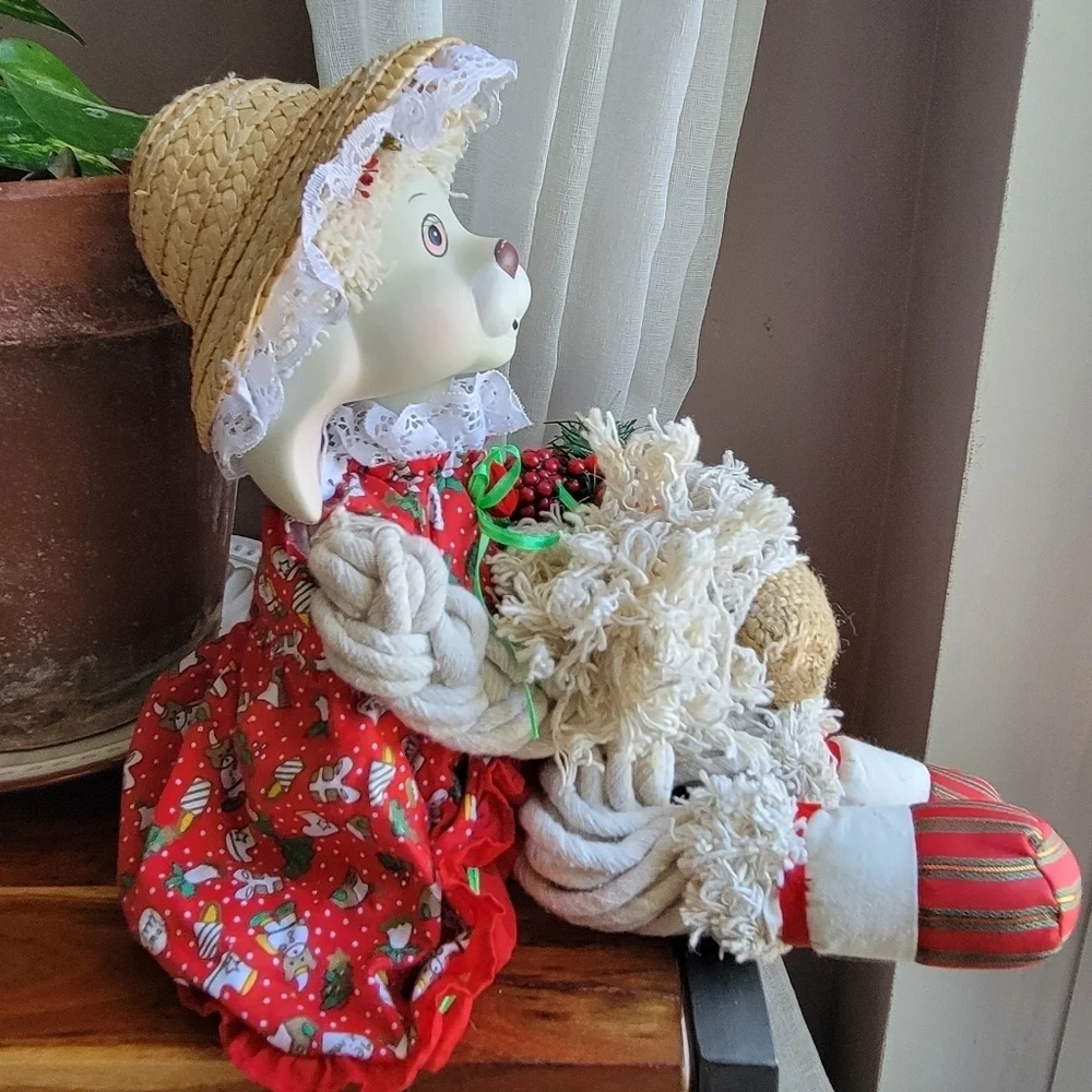 Vintage House of Lloyd Christmas Around the World Flossie Bunny Mop Polyester